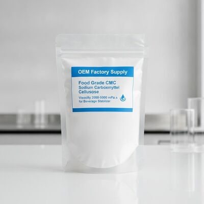 Calidad OEM Factory Supply Food Grade CMC Sodium Carboxymethyl Cellulose Viscosity 2000-5000 mPa.s for Beverage Stabilizer Fábrica